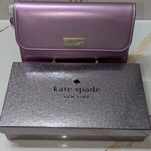 Kate Spade Purple Clutch with Silver Box